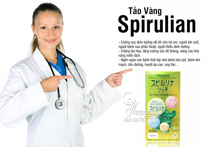 Tảo Vàng Spirulian Hộp 600 Viên Của Nhật Bản 5