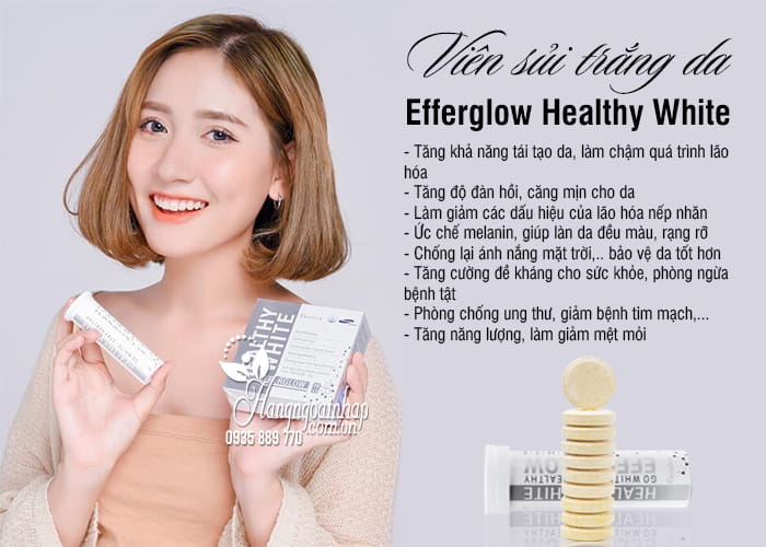 Viên sủi trắng da Efferglow Healthy White Hàn Quốc 3 lọ x 10 viên 6