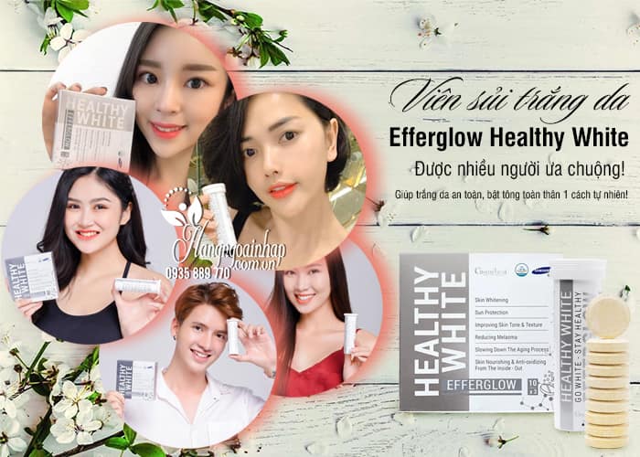 Viên sủi trắng da Efferglow Healthy White Hàn Quốc 3 lọ x 10 viên 1