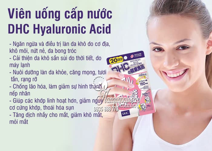 Viên uống cấp nước DHC Hyaluronic Acid 150mg Nhật Bản 3