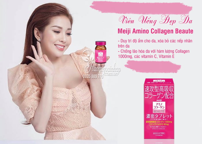 Viên Uống Đẹp Da Meiji Amino Collagen Beaute Hộp 150 Viên  8