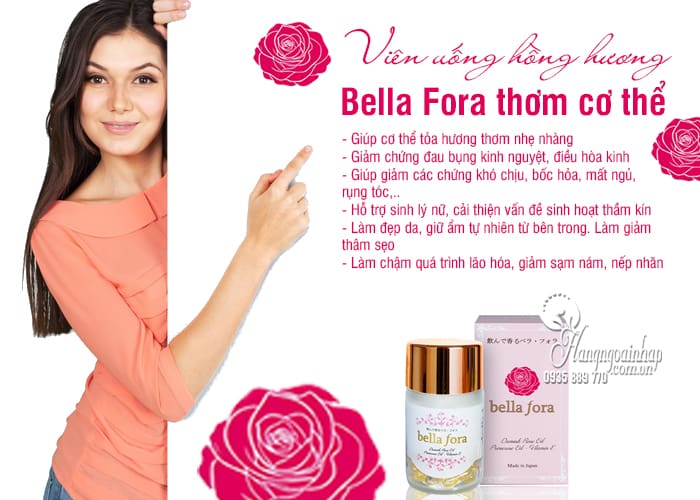 Viên uống hồng hương Bella Fora 35 viên của Nhật thơm cơ thể 2