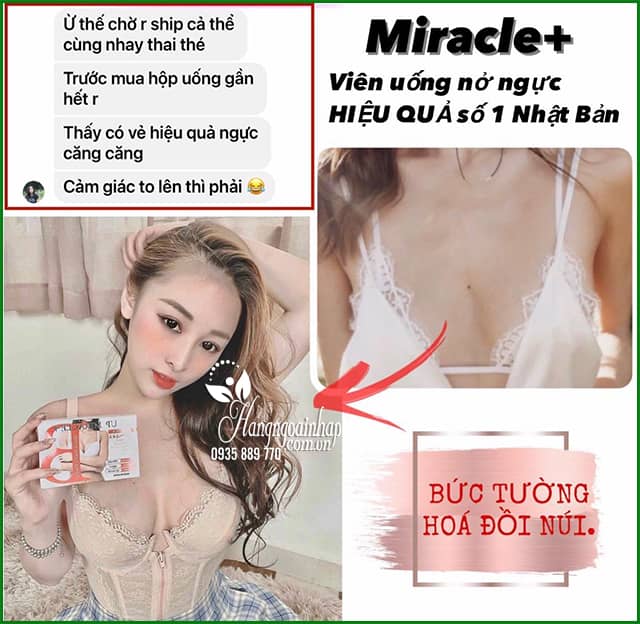 Viên uống nở ngực, mông B-Up Miracle + 60 viên Nhật Bản 0