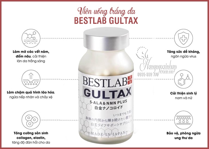 Viên uống trắng da Bestlab Gultax 90 viên của Nhật Bản 7