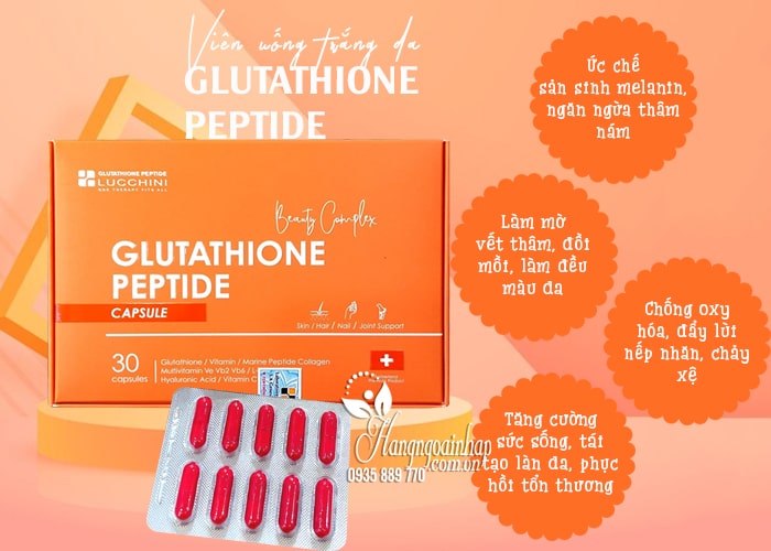 Viên uống trắng da Lucchini Glutathione Peptide của Thụy Sĩ 23