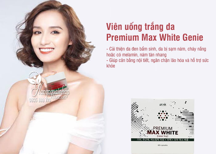 Viên uống trắng da Premium Max White Genie Hàn Quốc tốt nhất 12
