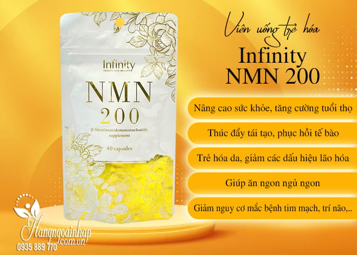 Viên uống trẻ hóa Infinity NMN 200 của Nhật gói 40 viên 2