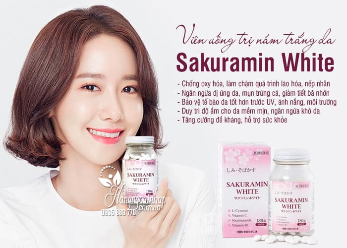 Viên uống trị nám trắng da Sakuramin White 180 viên Nhật Bản 5