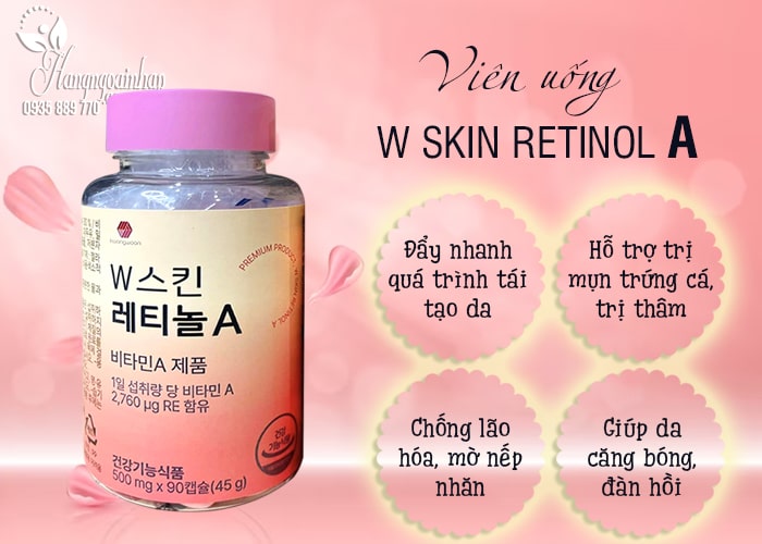 Viên uống W Skin Retinol A 500mg Hàn Quốc 90 viên 6