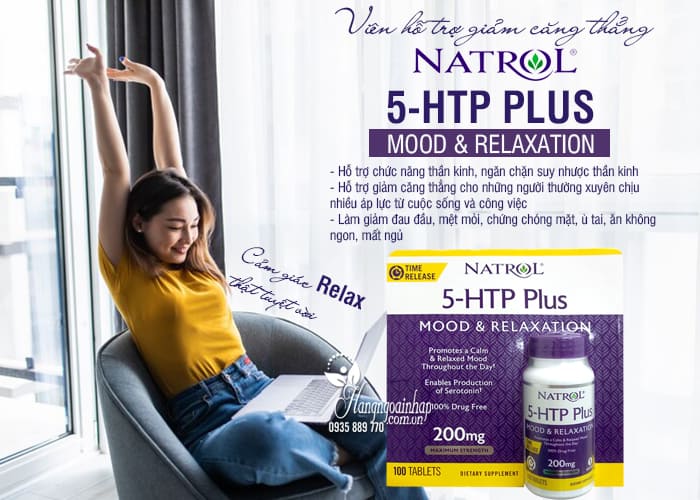 Viên hỗ trợ giảm căng thẳng Natrol 5-HTP Mood & Relaxation 3