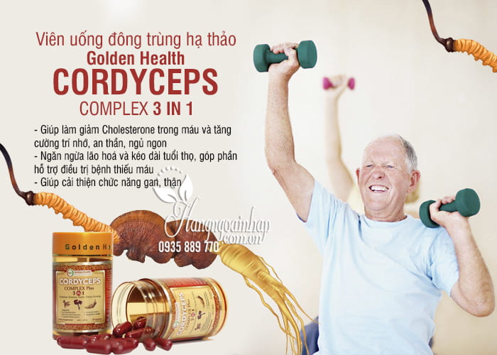 Viên uống đông trùng hạ thảo Golden Health Cordyceps Complex 3 in 1.1