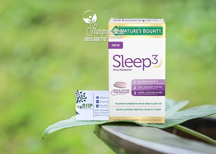 Viên uống hỗ trợ giấc ngủ Nature’s Bounty Sleep 3 Melatonin 120 viên của Mỹ - Thư giãn và giúp hỗ trợ chất lượng giấc ngủ hiệu quả