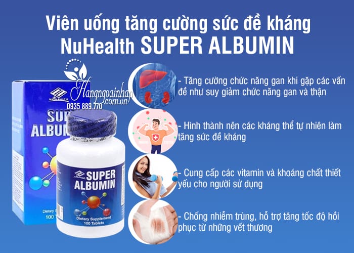Viên uống tăng cường sức đề kháng NuHealth Super Albumin của Mỹ 3