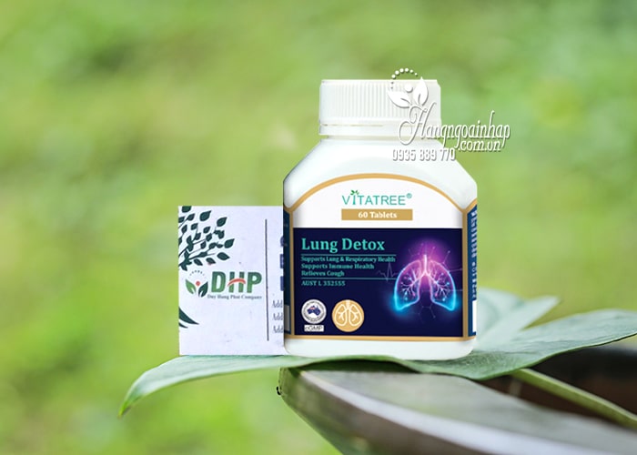 Viên uống thải độc phổi Vitatree Lung Detox 60 viên của Úc - Giúp làm sạch phổi và giữ cho lá phổi khỏe mạnh