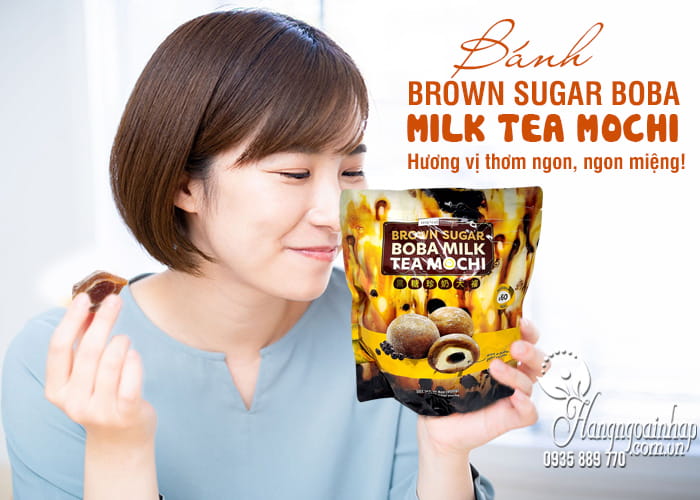 Bánh Mochi Brown Sugar Boba Milk Tea Mochi 900g Mỹ 4