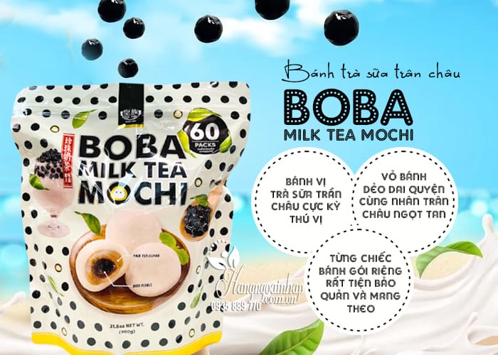 Bánh Mochi trà sữa trân châu Boba Milk Tea Mochi của Mỹ 1