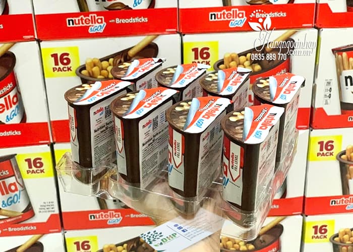 Bánh que chấm chocolate Nutella & Go thùng 16 hộp của Mỹ 89