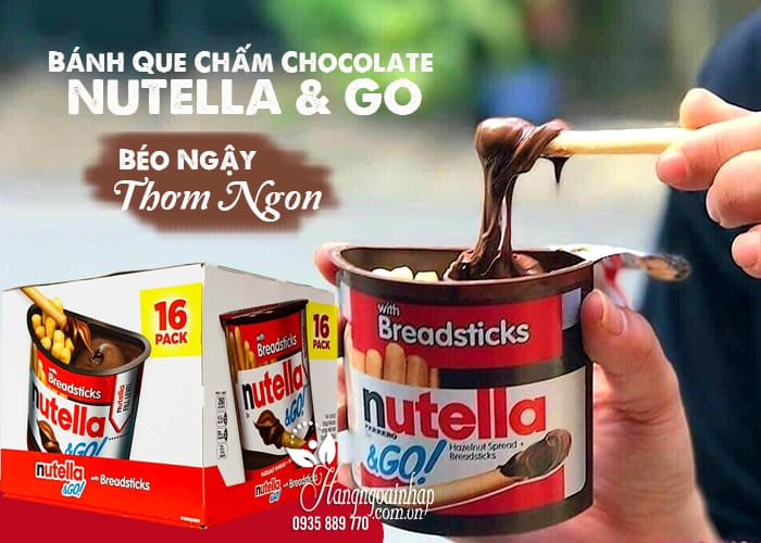 Bánh que chấm chocolate Nutella & Go thùng 16 hộp của Mỹ 1