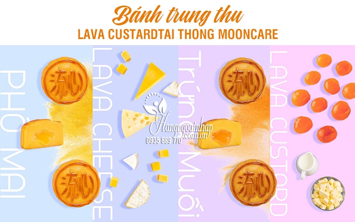 Bánh trung thu Lava Custard Tai Thong MoonCare hộp 8 cái 45
