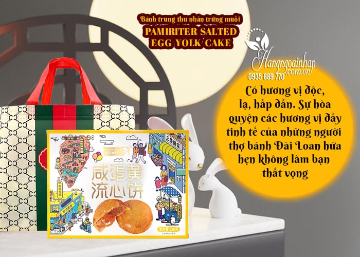 Bánh trung thu nhân trứng muối Pamiriter Salted Egg Yolk Cake 32