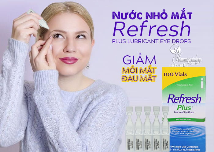 Nước nhỏ mắt Refresh Plus Lubricant Eye Drops 100 ống Mỹ 1