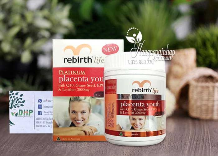 Viên uống nhau thai cừu Rebirth Platinum Placenta Youth 60 viên 8