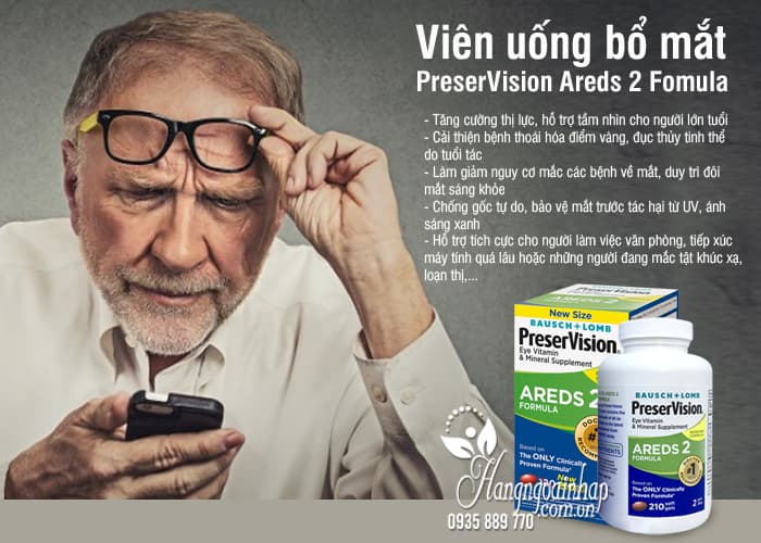 Viên uống bổ mắt PreserVision Areds 2 Fomula 210 viên Mỹ 7