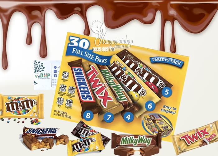 Kẹo Chocolate tổng hợp các loại M&M 30 gói của Mỹ 34
