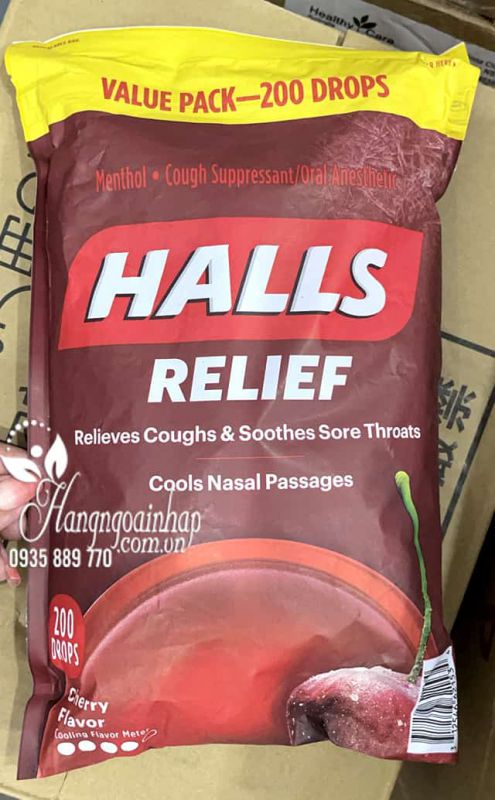 Kẹo Ngậm Trị Ho Halls Sugar Free 70 Viên Của Mỹ 8