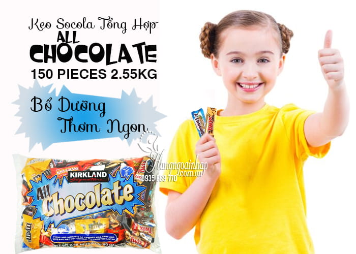 Kẹo Socola tổng hợp All Chocolate 150 Pieces 2.55kg của Mỹ 1