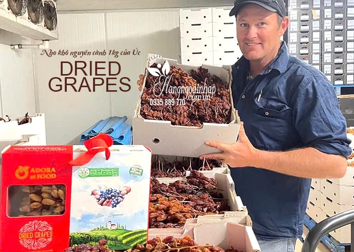 Nho khô nguyên cành Dried Grapes 1kg của Úc-Giống nho Thomson 8