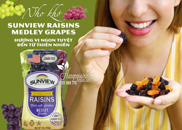 Nho khô Sunview Raisins Medley Grapes 425g của Mỹ 1