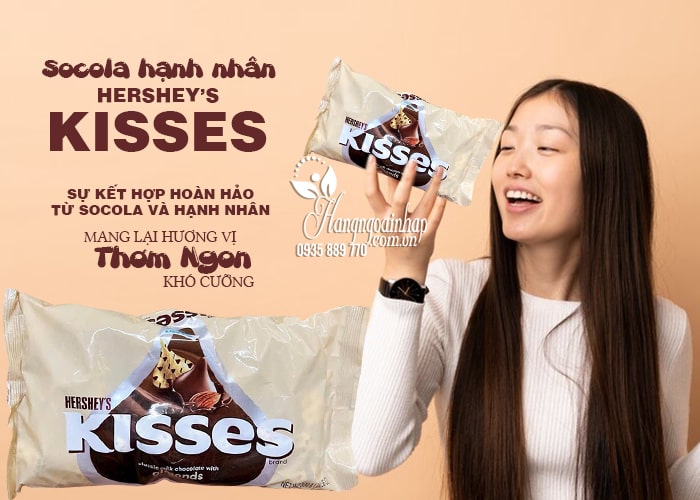 Socola Hershey’s Kisses hạnh nhân gói 300g của Mỹ 12