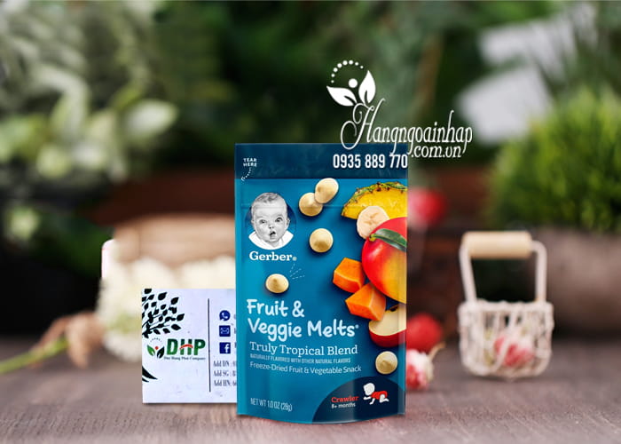 Sữa chua khô Gerber Fruit Veggie Melts 28g của Mỹ cho bé 2