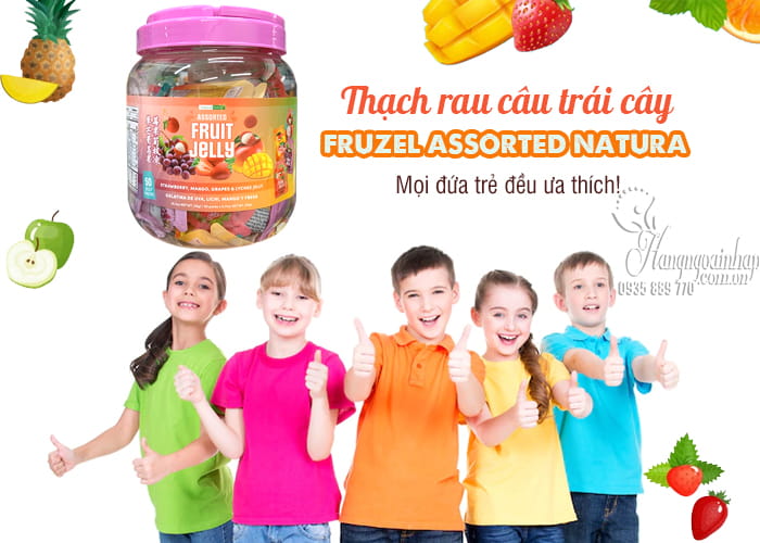 Thạch rau câu trái cây FRUZEL ASSORTED NATURAL FRUIT JUICE JELLY 1,45kg Mỹ 5