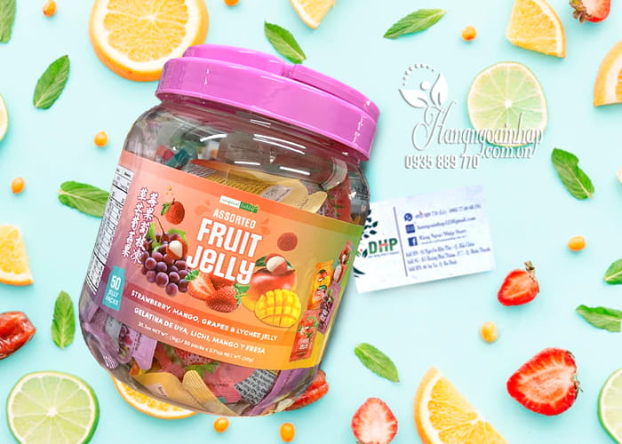 Thạch rau câu trái cây FRUZEL ASSORTED NATURAL FRUIT JUICE JELLY 1,45kg Mỹ 8