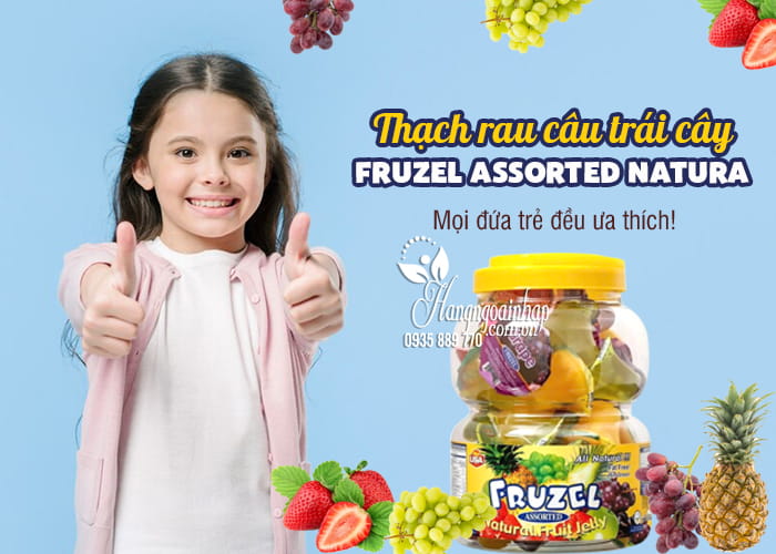 Thạch rau câu trái cây Fruzel Assorted Natural Fruit Juice Jelly Mỹ 1