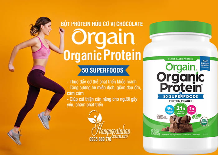 Bột protein hữu cơ Orgain Organic Protein & Probiotics vị Chocolate 7