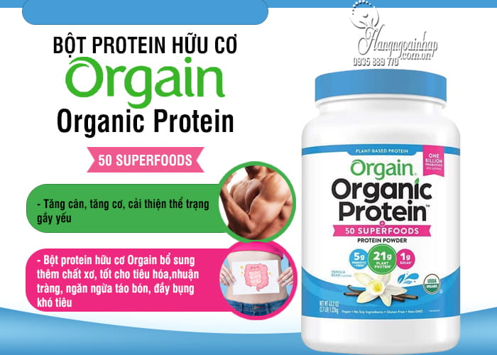 Bột protein hữu cơ Orgain Organic Protein & Superfoods 1224g Mỹ 1