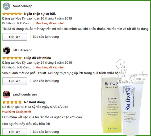 Kem trị sẹo Rejuvasil Scar Gel - Kem trị sẹo cao cấp Mỹ 9