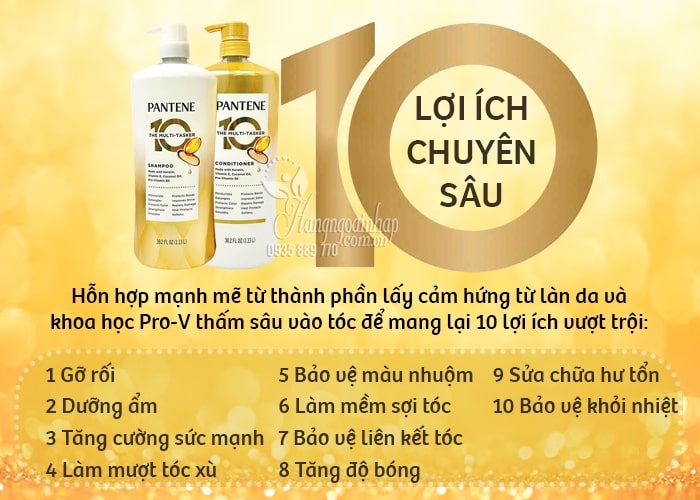 dầu gội phục hồi tóc hư tổn Pantene Multi Tasker 10