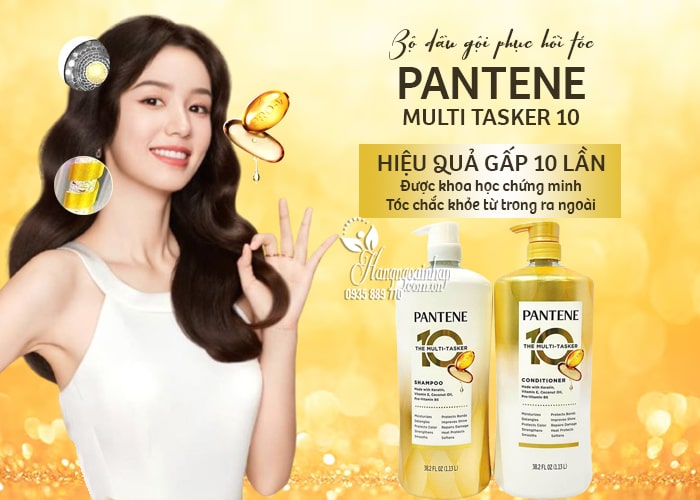 Bộ dầu gội Pantene Multi Tasker 10 của Mỹ phục hồi tóc 1