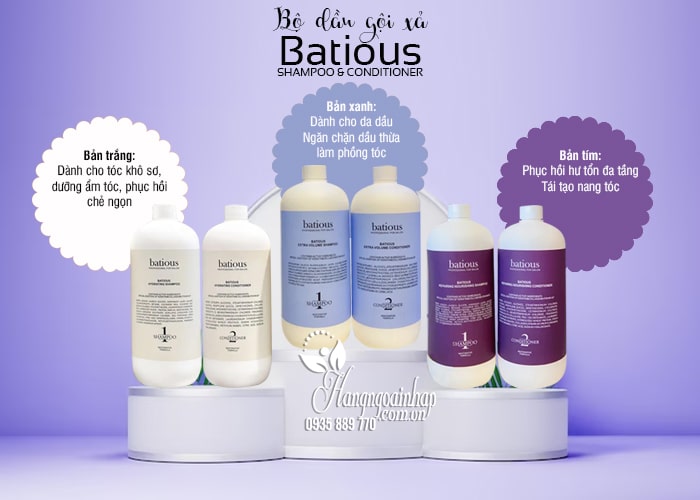 Bộ dầu gội xả Batious Shampoo & Conditioner cao cấp của Anh 5