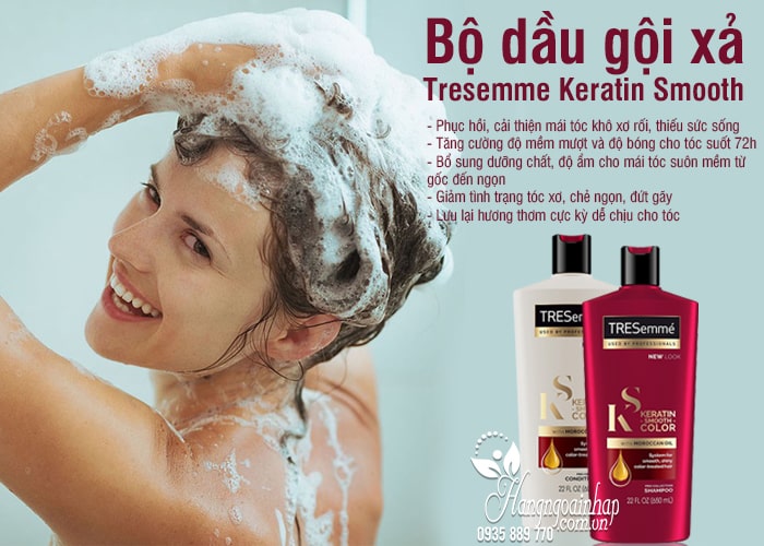 Bộ dầu gội xả Tresemme Keratin Smooth 650ml mẫu mới 1