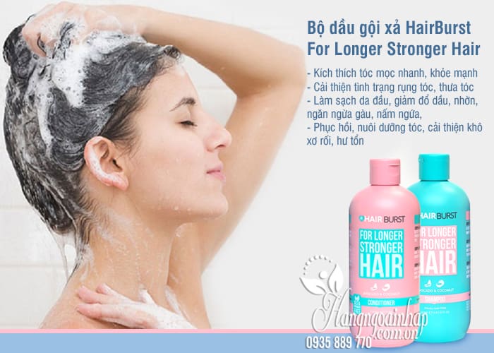 Bộ dầu gội xả HairBurst For Longer Stronger Hair giúp dài tóc 5