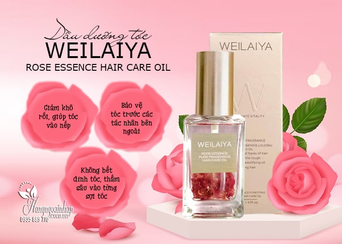 Dầu dưỡng tóc Weilaiya Rose Essence Hair Care Oil 40ml  5