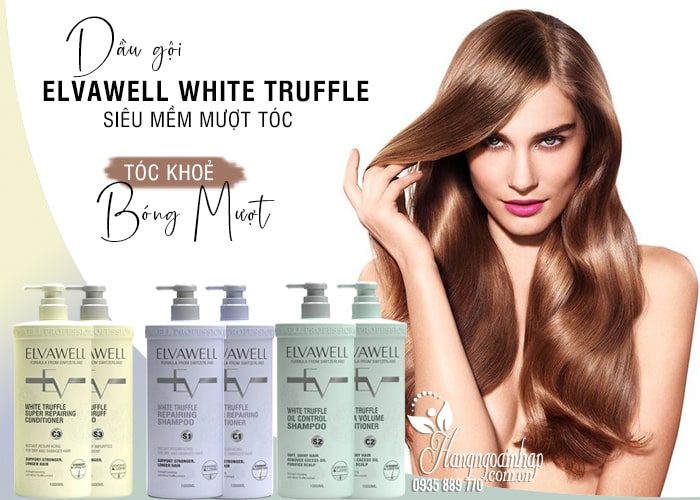 Dầu gội Elvawell White Truffle siêu mềm mượt tóc 1000ml  1