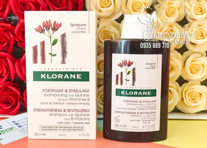 Dầu gội Klorane Quinine 200ml, dầu gội trị rụng tóc của Pháp 0