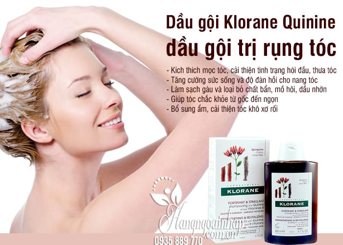 Dầu gội Klorane Quinine 200ml, dầu gội trị rụng tóc của Pháp 6