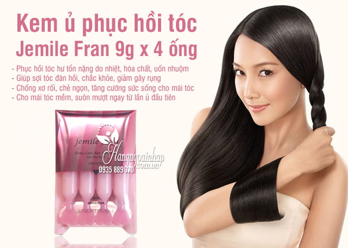 Kem ủ phục hồi tóc Jemile Fran 9g x 4 ống Nhật Bản 5